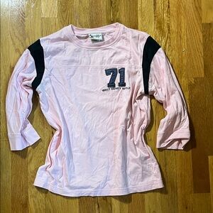 Disney Women’s Pink and Black 3/4 Sleeve Tee